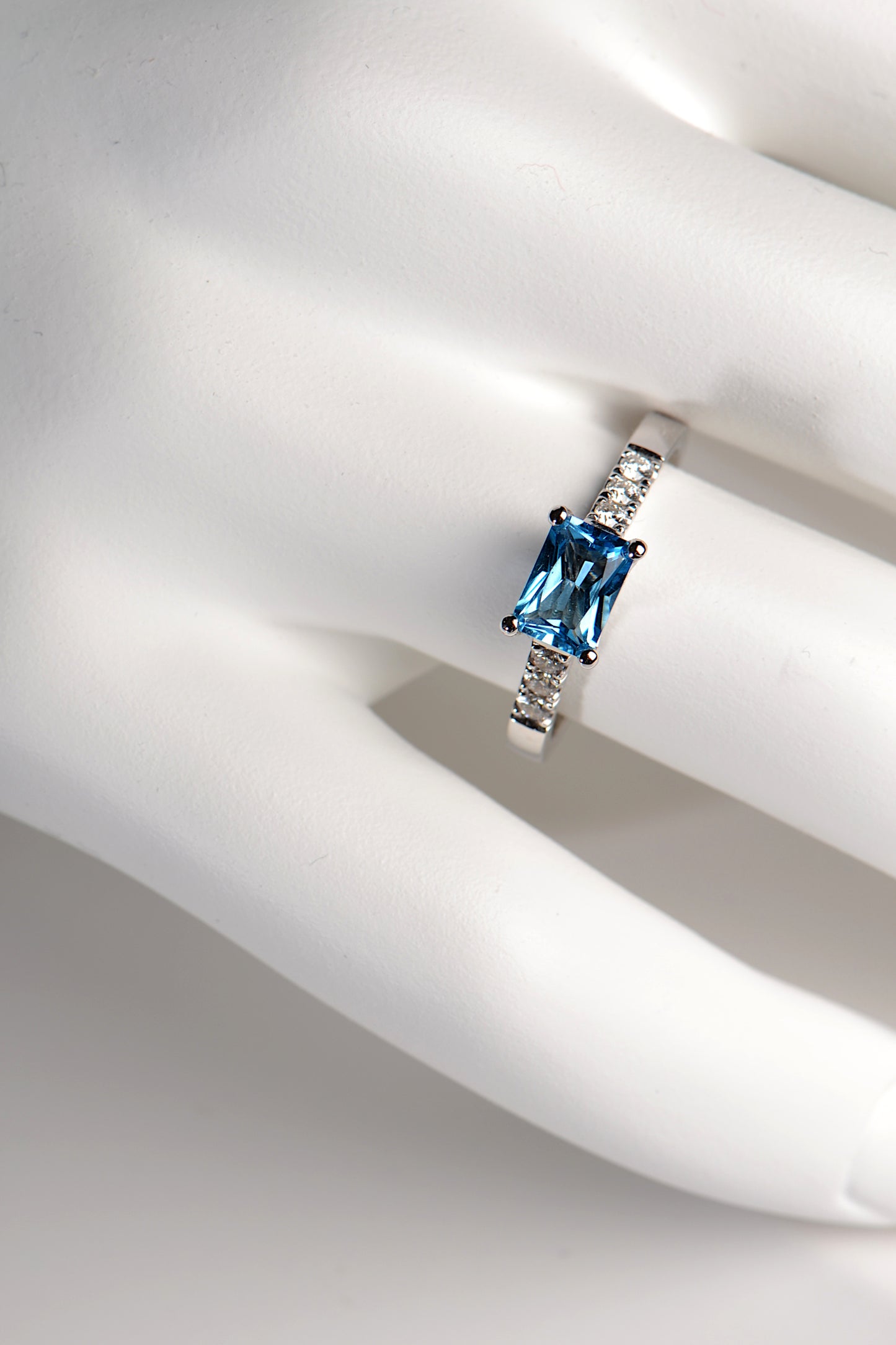 Swiss blue topaz and diamond ring