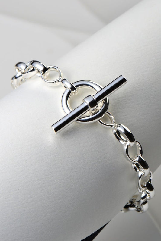 high quality silver t bar bracelet made in the UK