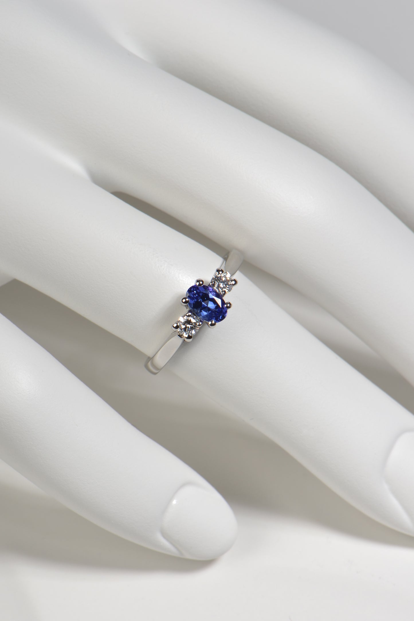 Tanzanite and diamond platinum ring