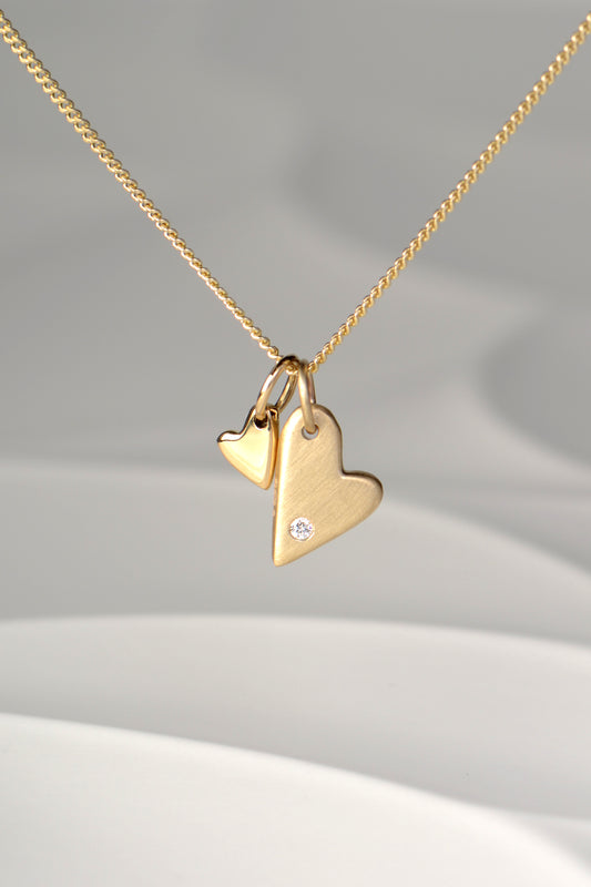 From the heart 9ct yellow gold pendant with diamond