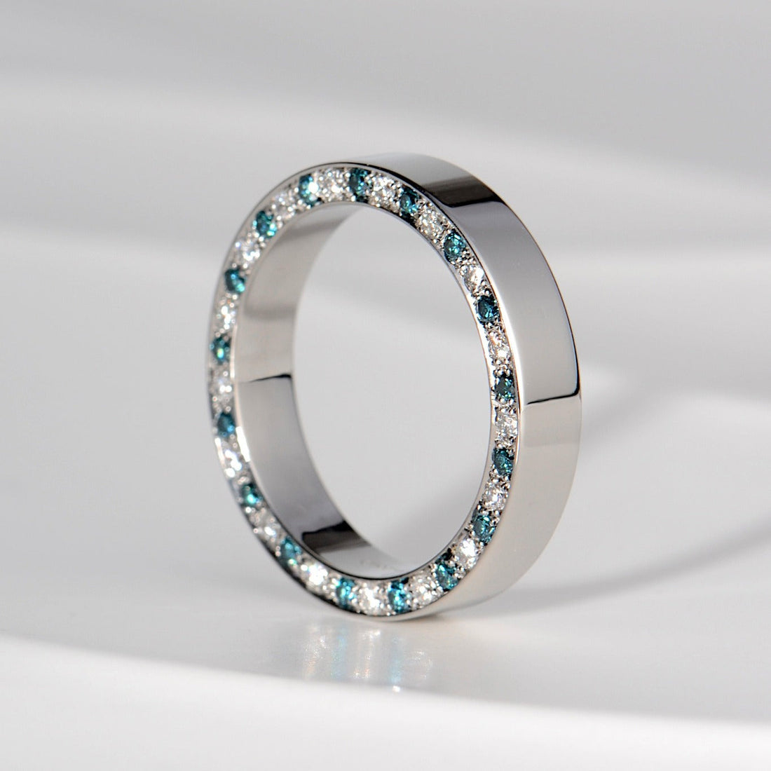 Bespoke Blue and White Diamond Lovelight Ring: A Custom Commission Story