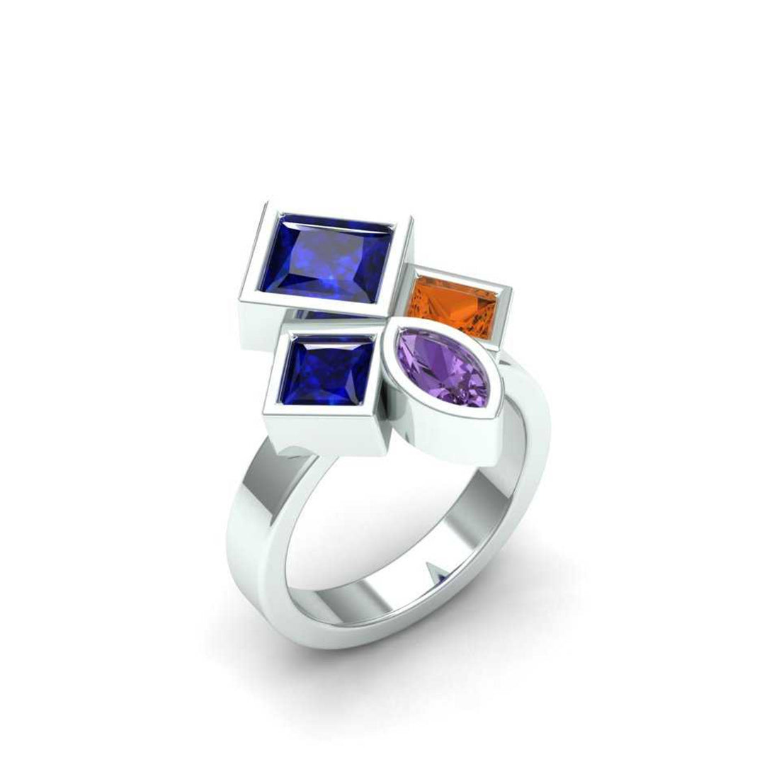 A ring designed to fit the customer's gemstones