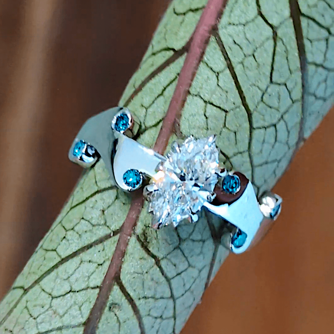 Fire & Water Diamond Ring Commission - Christine Sadler Unforgettable Jewellery