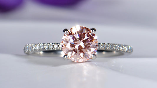 pink lab diamond ring - Christine Sadler UK jewellery designer
