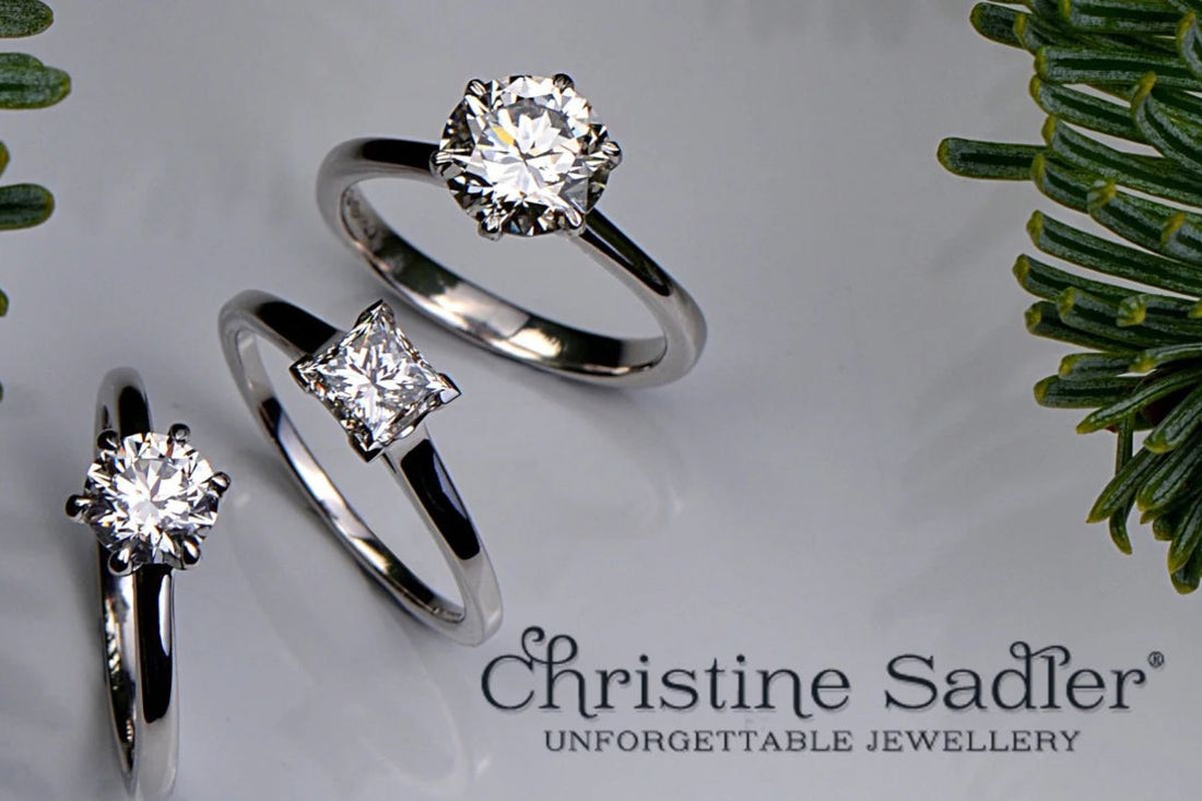 Three diamond rings with pine branches - annual claw check reminder to sparkle at Christmas