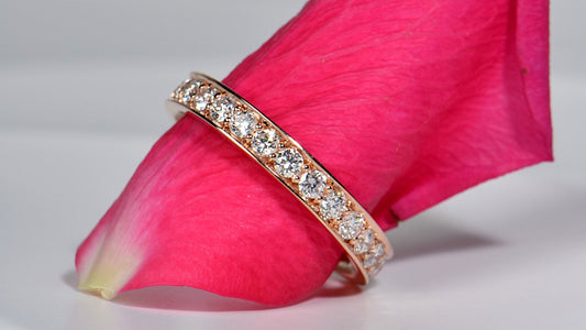 rose gold fully set diamond eternity ring commission made in the UK