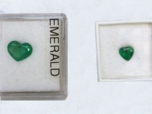 	Heart-cut emerald gemstone for a May birthstone gift.