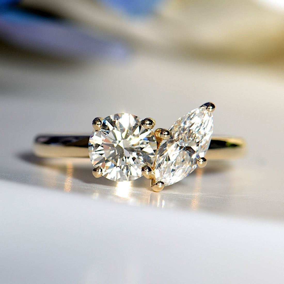 a modern gold moi et toi ring remodelled from old jewellery