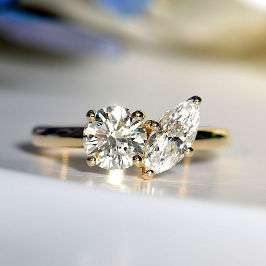 a modern gold moi et toi ring remodelled from old jewellery