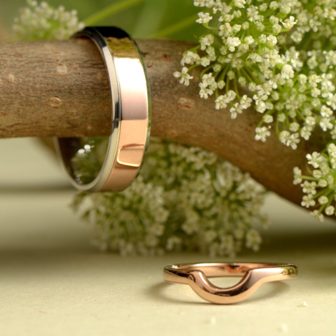 Handmade wedding rings made by commission - Christine Sadler Unforgettable Jewellery