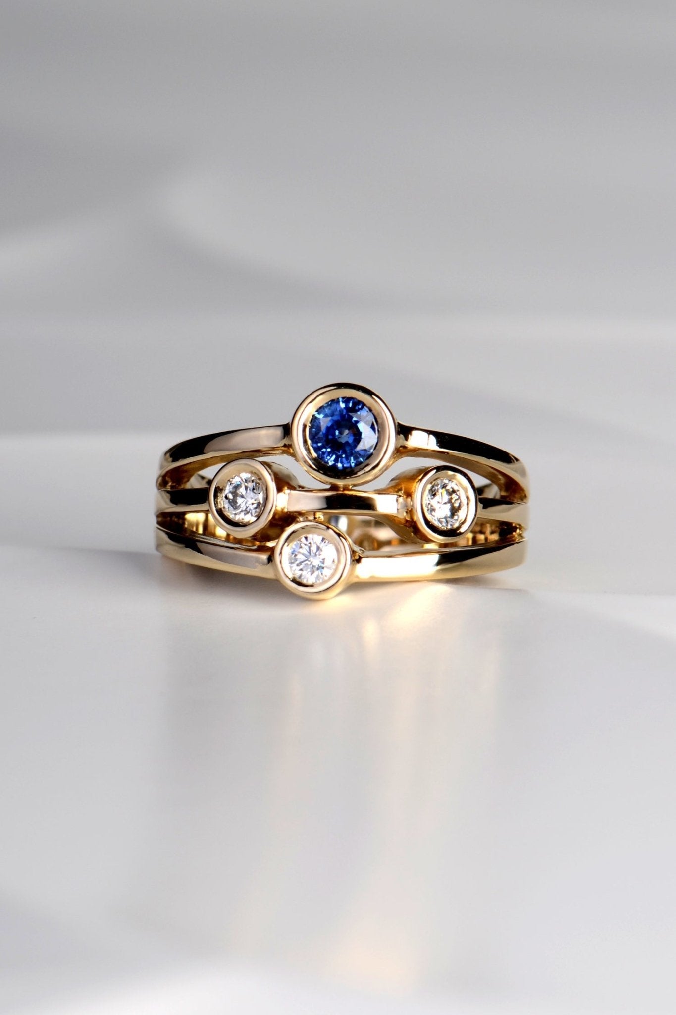blue sapphire and diamond stacking stones ring - Christine Sadler