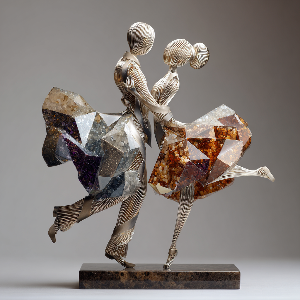 a couple dancing made of gemstones fpr 15th wedding anniversary gift ideas