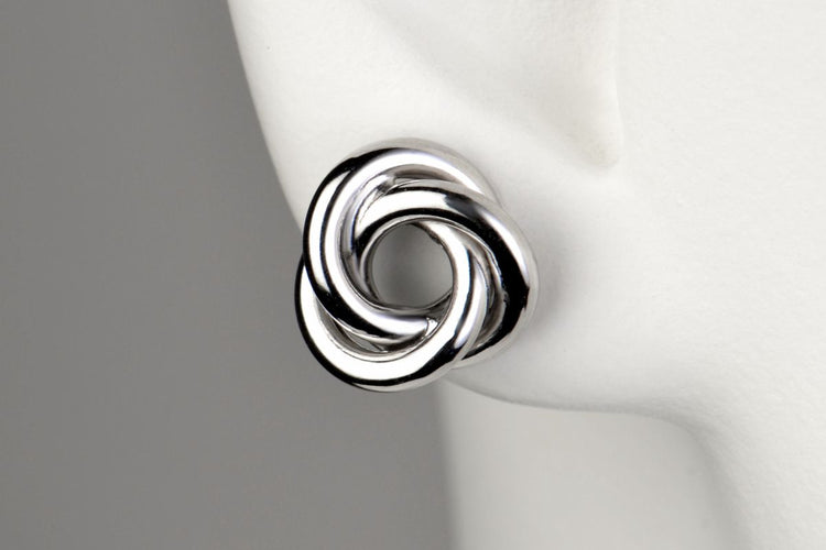 silver knot earrings for friends