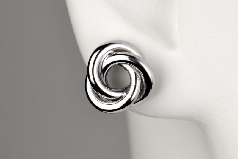 silver knot earrings for friends