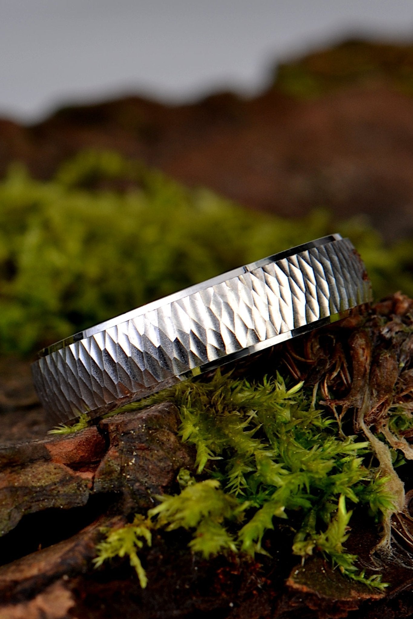 ring with bark texture for 5th anniversary gift - Christine Sadler