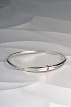 modern silver and rose gold handmade bangle