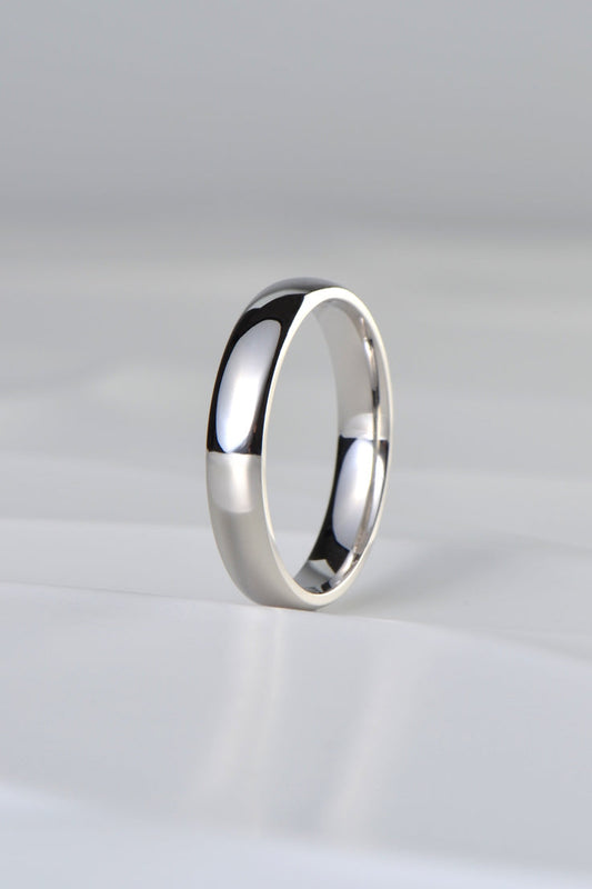 4mm Wide Platinum Court Wedding Ring For Men