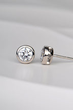Silver Lab Grown CZ Stud Earrings 8mm - Earrings The Best Lab Grown Jewellery Designs