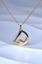 Love Letter Gold Initial Necklace - Necklaces Christine Sadler