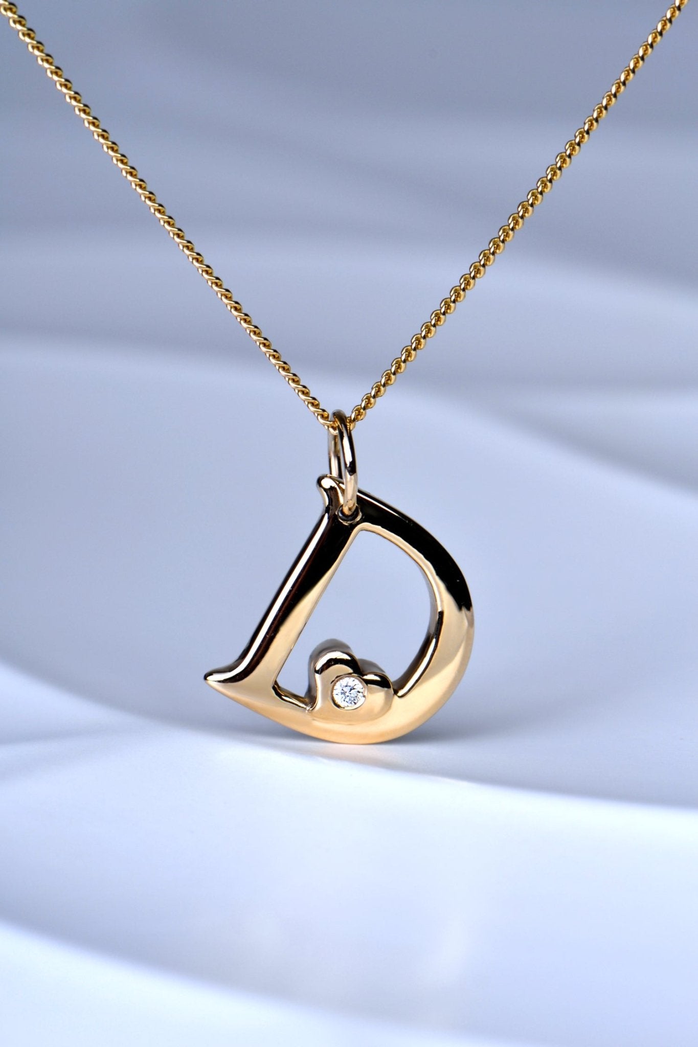 Love Letter Gold Initial Necklace - Necklaces Christine Sadler