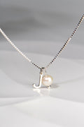 sterling silver initial necklace with a real pearl