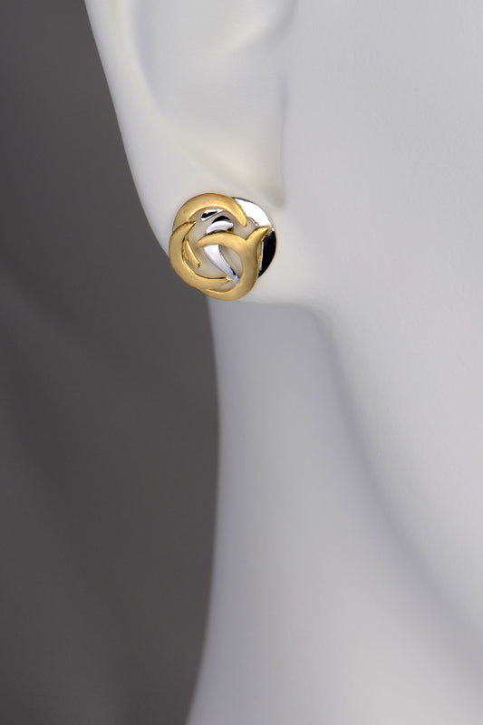 Silver Roots Round Stud Earrings