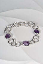 designer amethyst silver bracelet