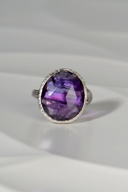 Designer Amethyst Silver Ring