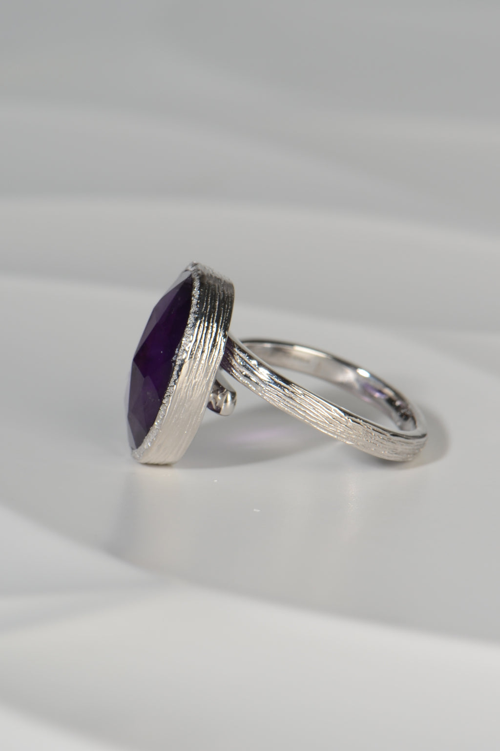 Designer Amethyst Silver Ring - Gemstone rings The Best Of Vicenzaoro
