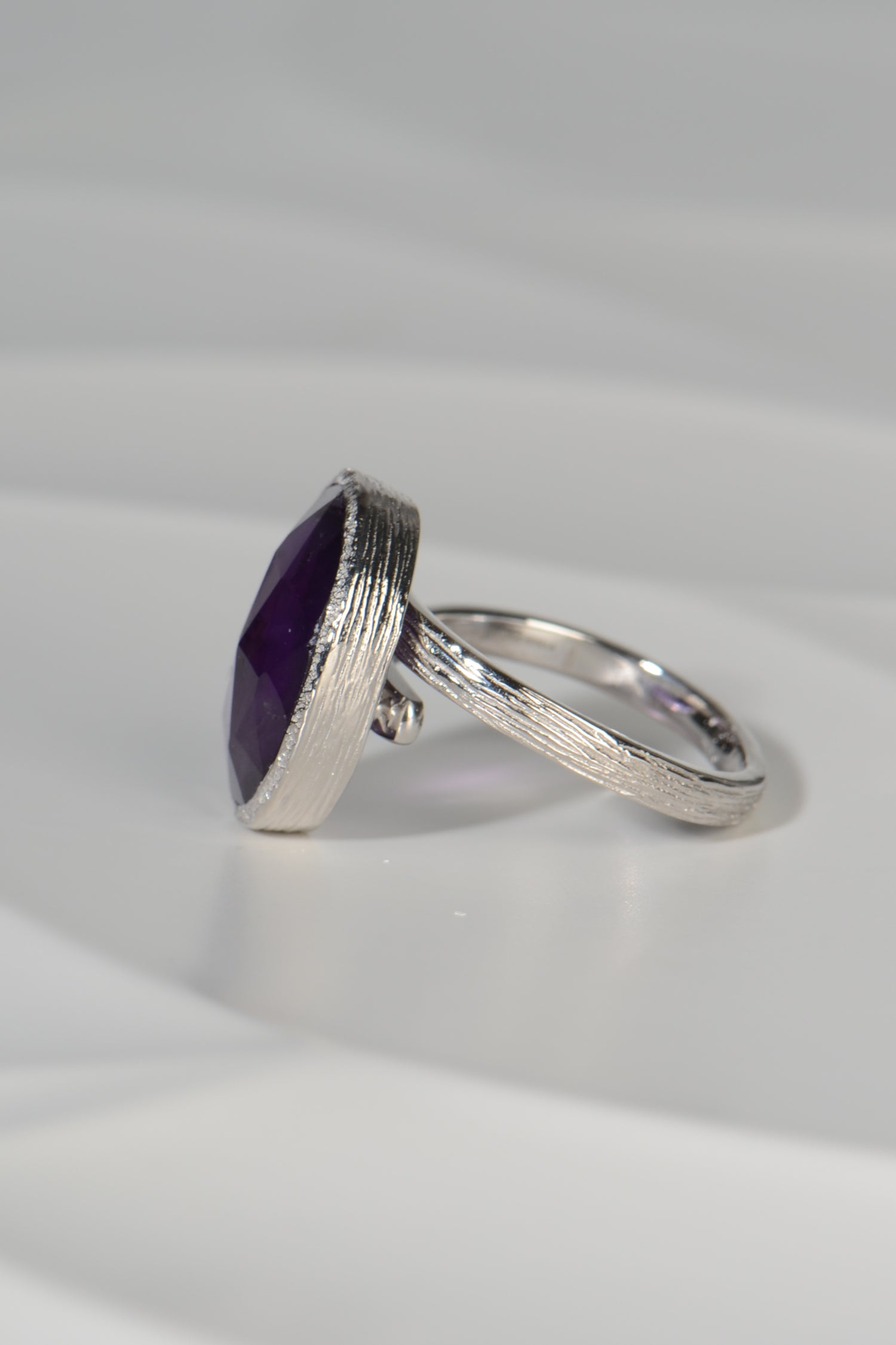 Designer Amethyst Silver Ring - Gemstone rings The Best Of Vicenzaoro