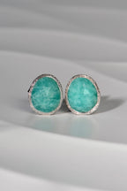 Designer Silver Amazonite Stud Earrings - Earrings The Best Of Vicenzaoro