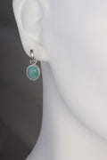 Designer Amazonite & Silver Hoop Earrings - Earrings The Best Of Vicenzaoro