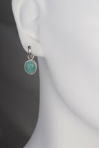 Designer Amazonite & Silver Hoop Earrings - Earrings The Best Of Vicenzaoro