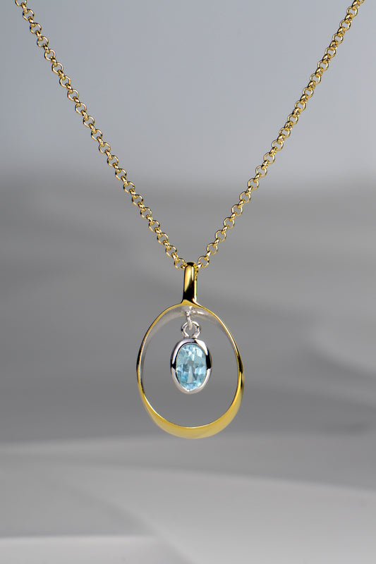 Designer Blue Topaz Bubble Necklace