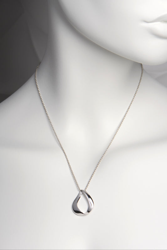 Sterling Silver Love Ribbon Necklace