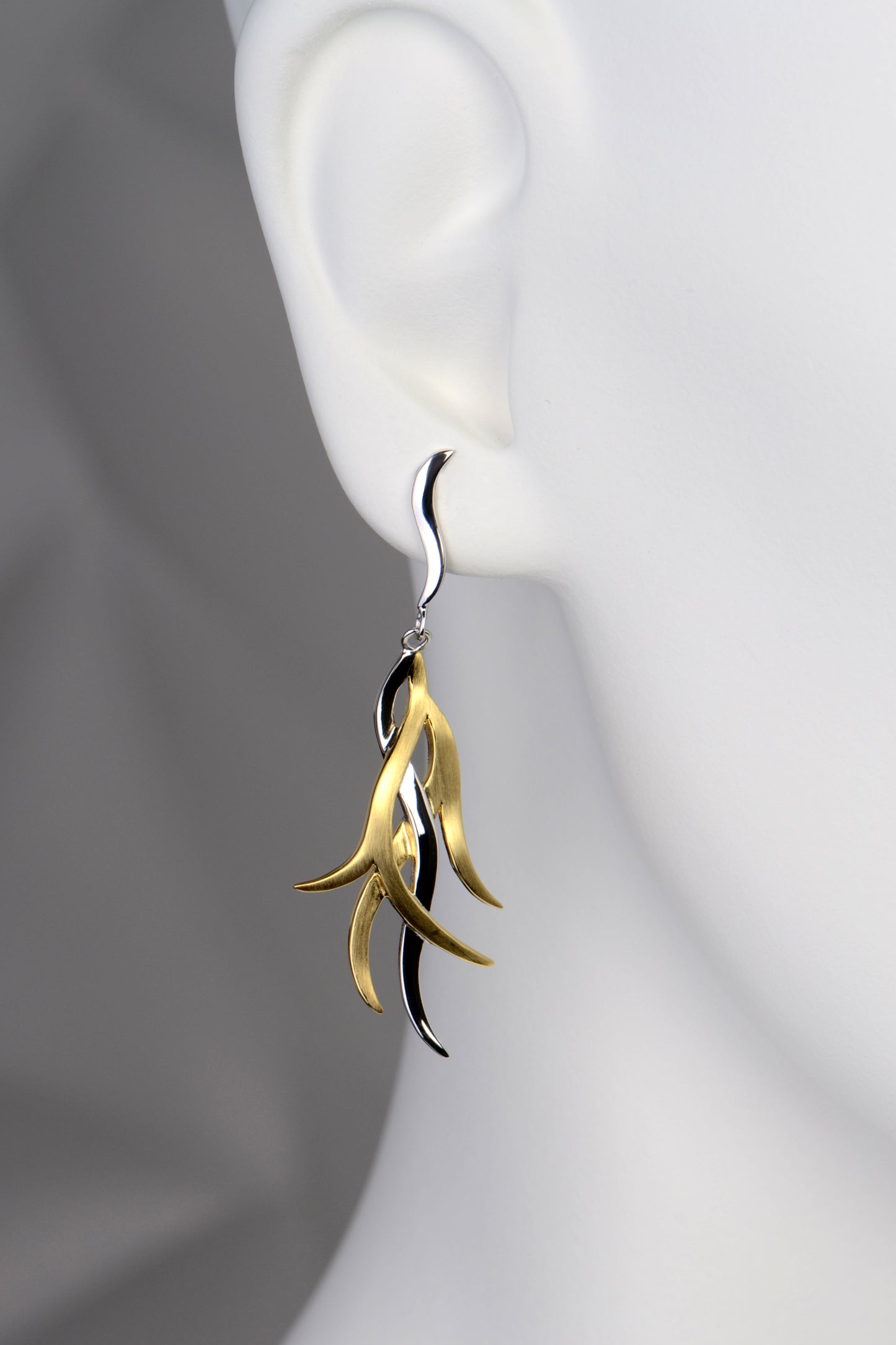 Silver Roots Drop Earrings