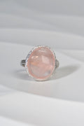 Designer Rose Quartz Silver Statement Ring - Gemstone rings The Best Of Vicenzaoro