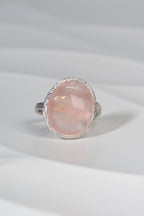Designer Rose Quartz Silver Statement Ring - Gemstone rings The Best Of Vicenzaoro
