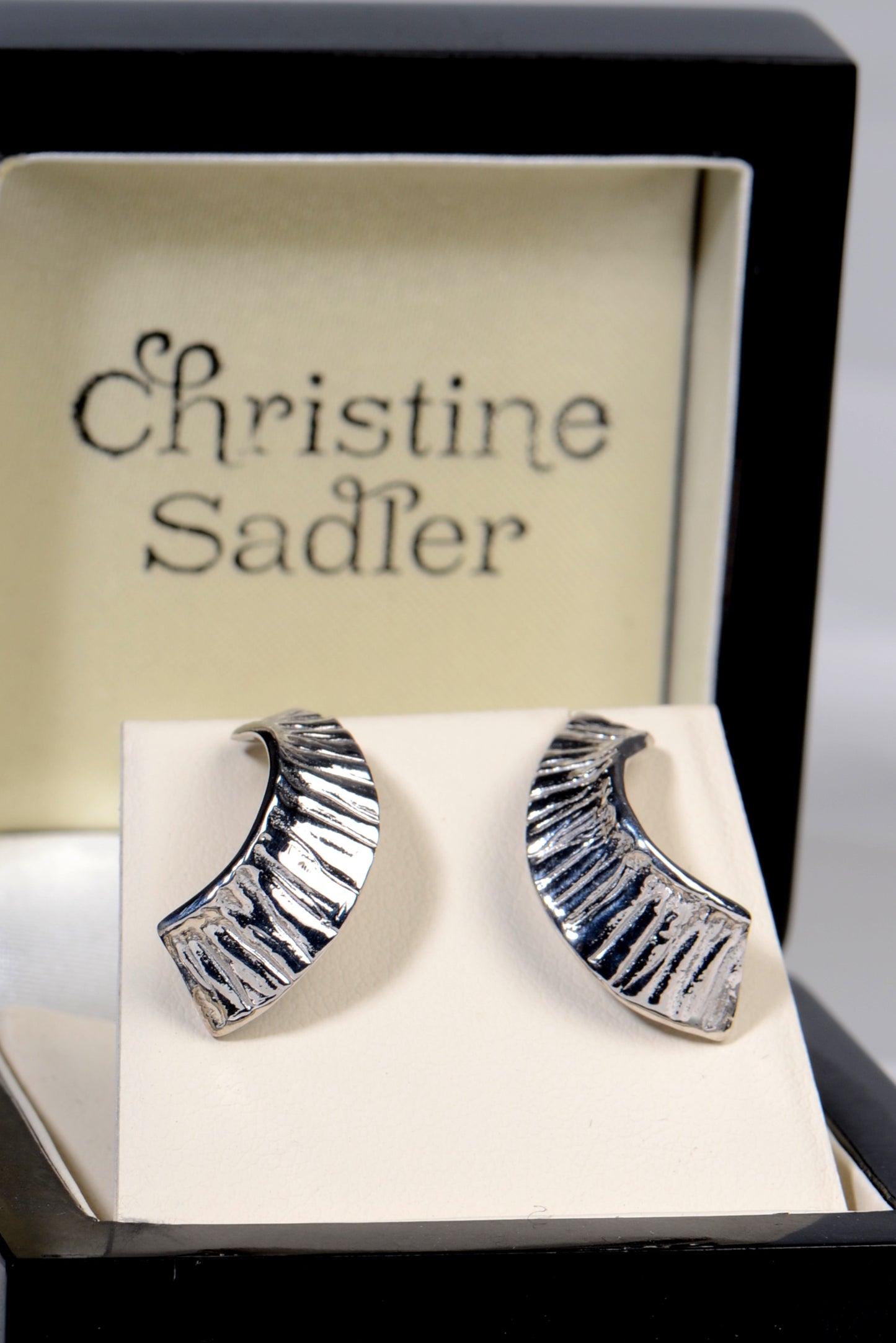 Silver Designer Seaweed Earrings