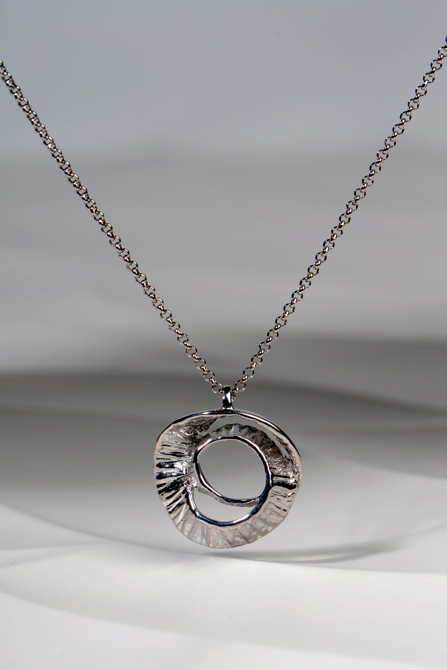 sterling silver designer necklace with seaweed texture