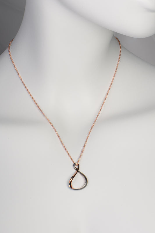 elegant rose gold vermeil necklace with black ruthenium detail