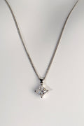 Princess cut one carat moissanite white gold necklace - Moissanite necklace Best Of British