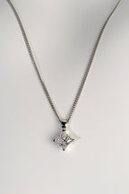 Princess cut one carat moissanite white gold necklace - Moissanite necklace Best Of British