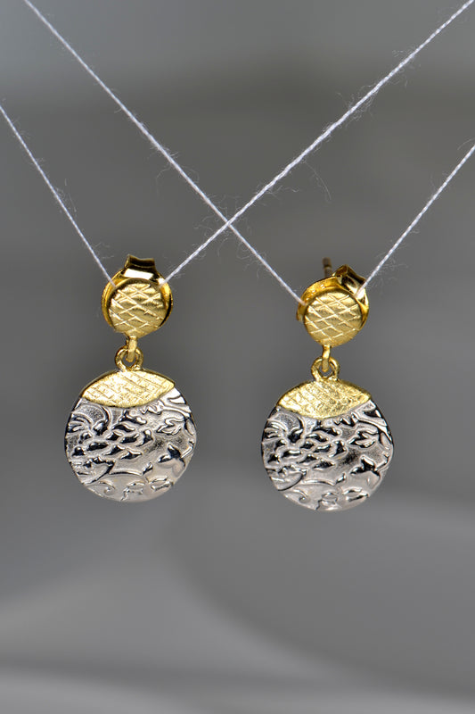 Tokyo Two Tone Designer Drop Earrings