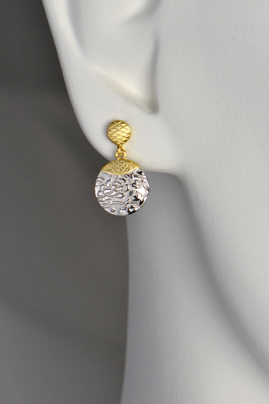 Tokyo Two Tone Designer Drop Earrings