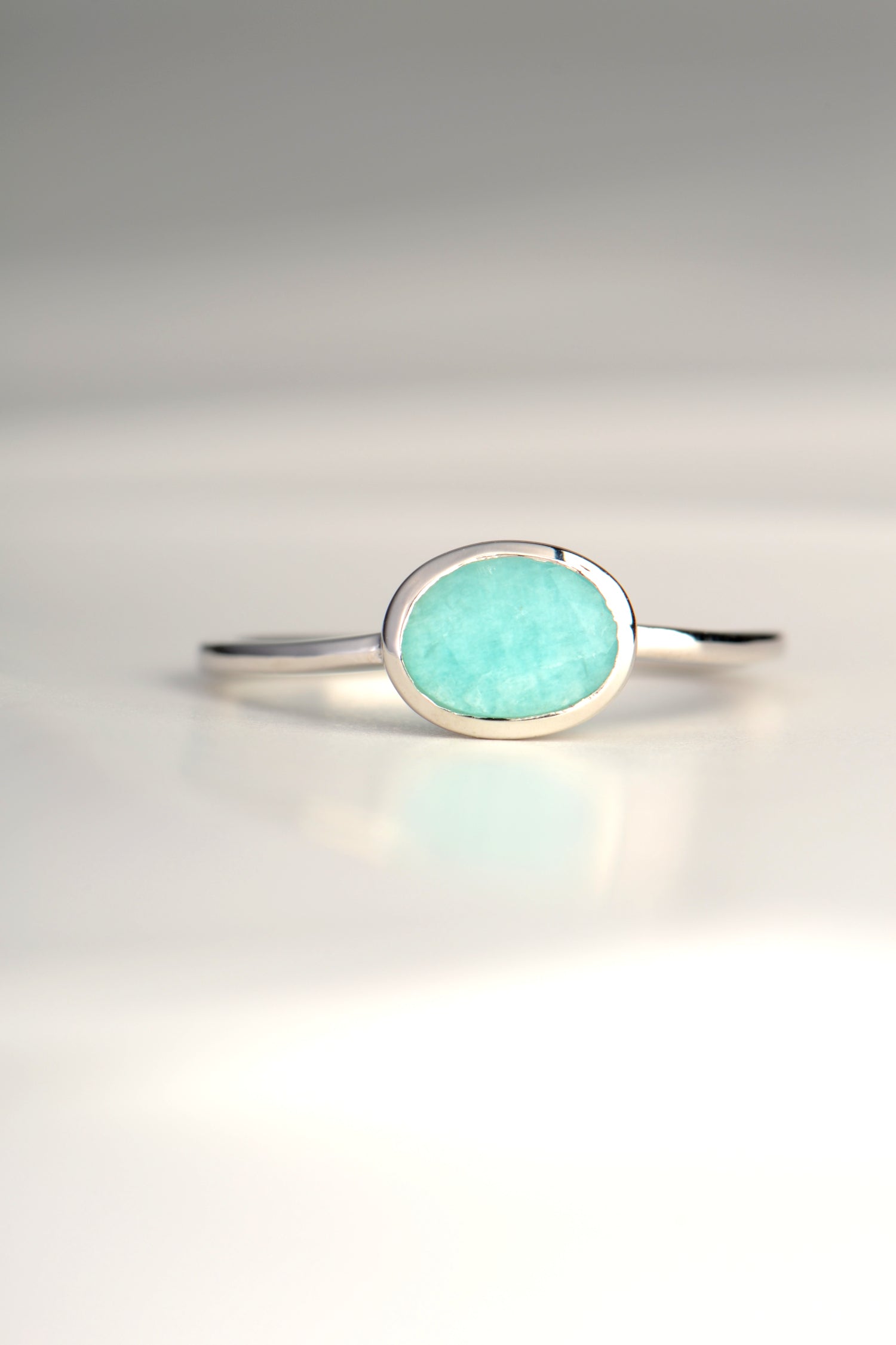 Delicate Oval Gemstone Rings - Main Image
