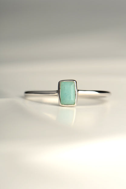 delicate amazonite silver ring that is a turquoise colour - Jorge Revilla