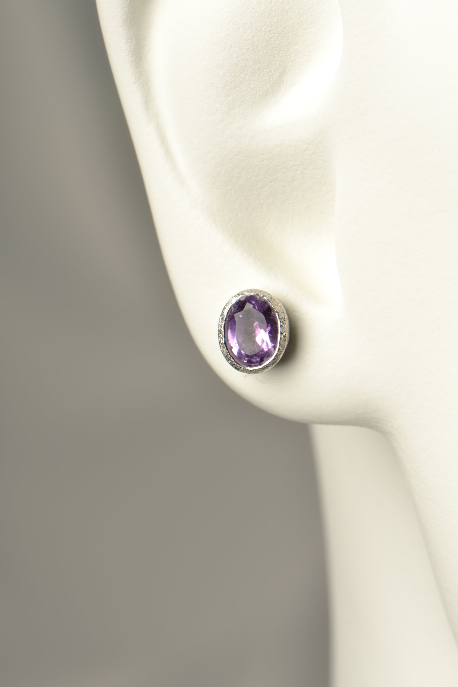 february birthstone amethyst earrings in silver