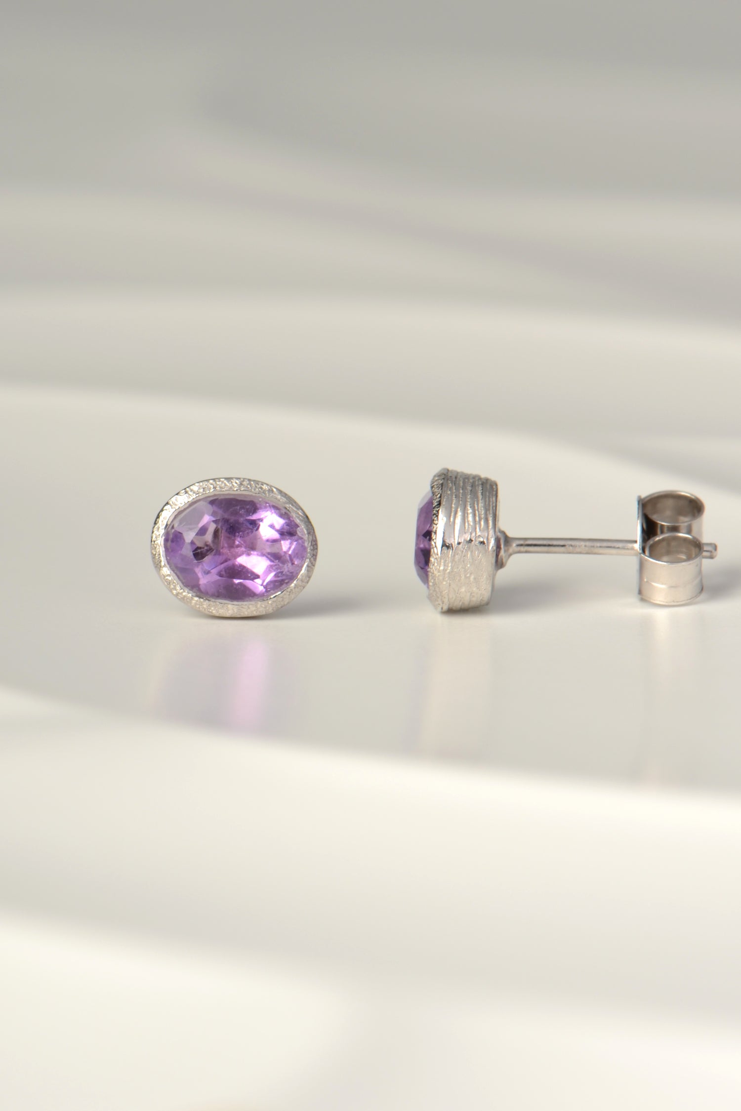 affordable silver and amethyst designer earrings