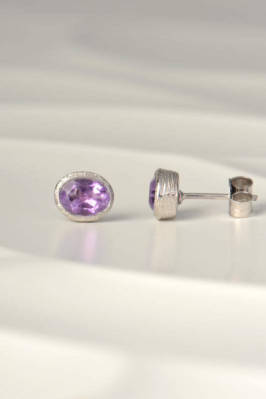 affordable silver and amethyst designer earrings